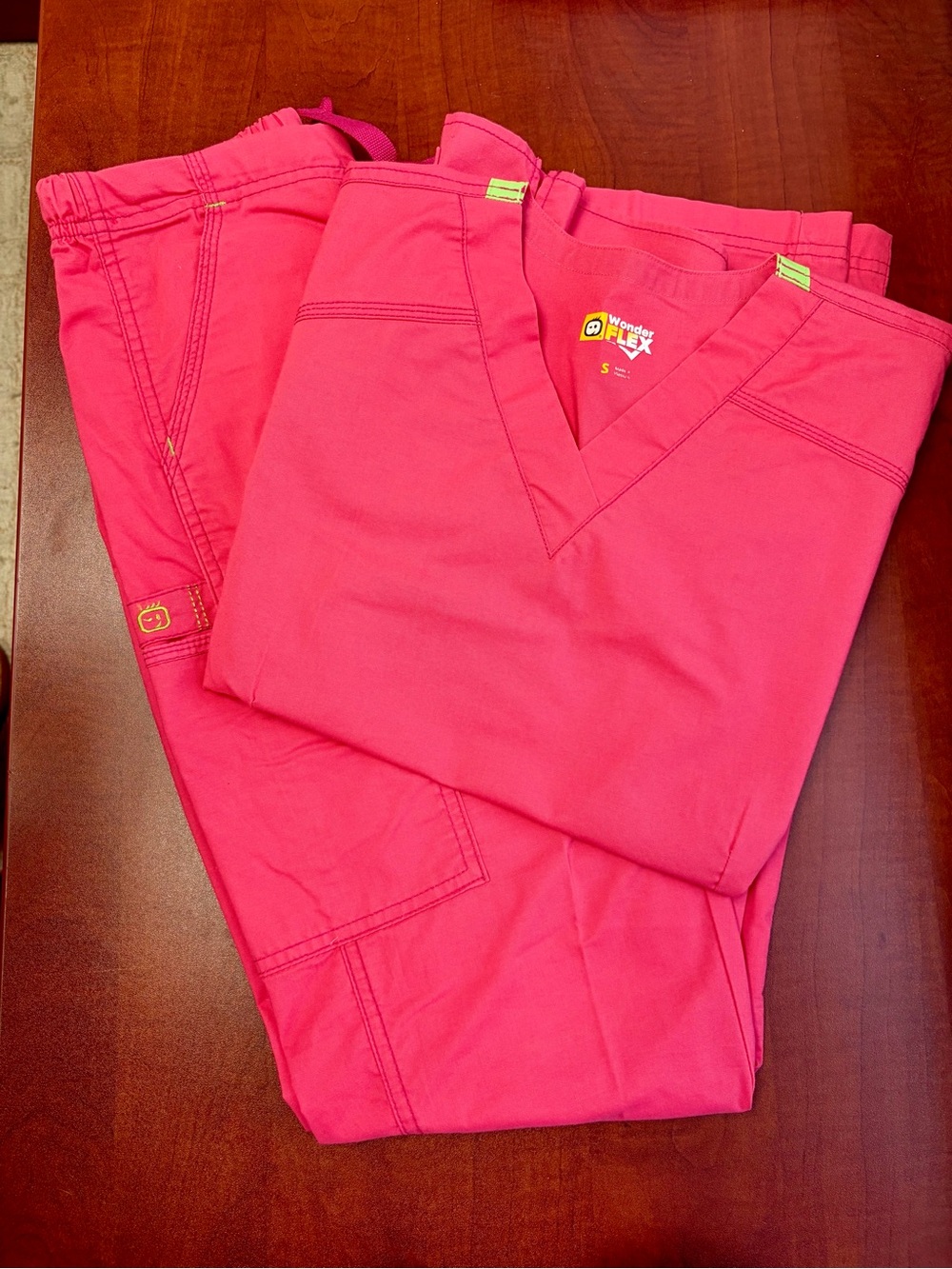 Wonder Flex Pink Scrub Set Small top and XST bottom